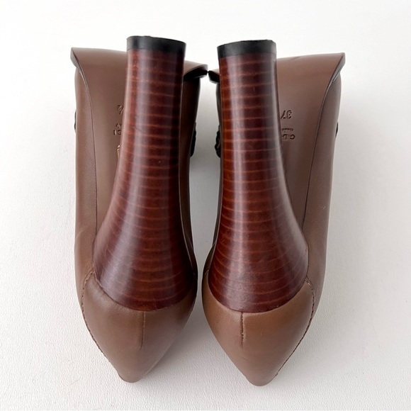 GUCCI | Vintage Alyssa Brown Leather Horsebit Pumps Block Heel Loafers 37.5 - Picture 14 of 16